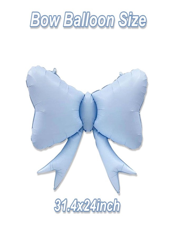 Tagberoy 4 Pcs Large Bow Balloons, Blue Bow Balloon Coquette Balloons for Blue Bow Party Decorations Coquette Birthday Decorations - Image 2